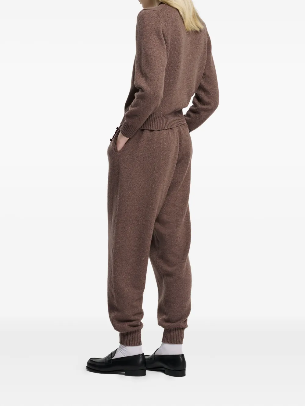 Barrie Broek met geborduurd logo Bruin
