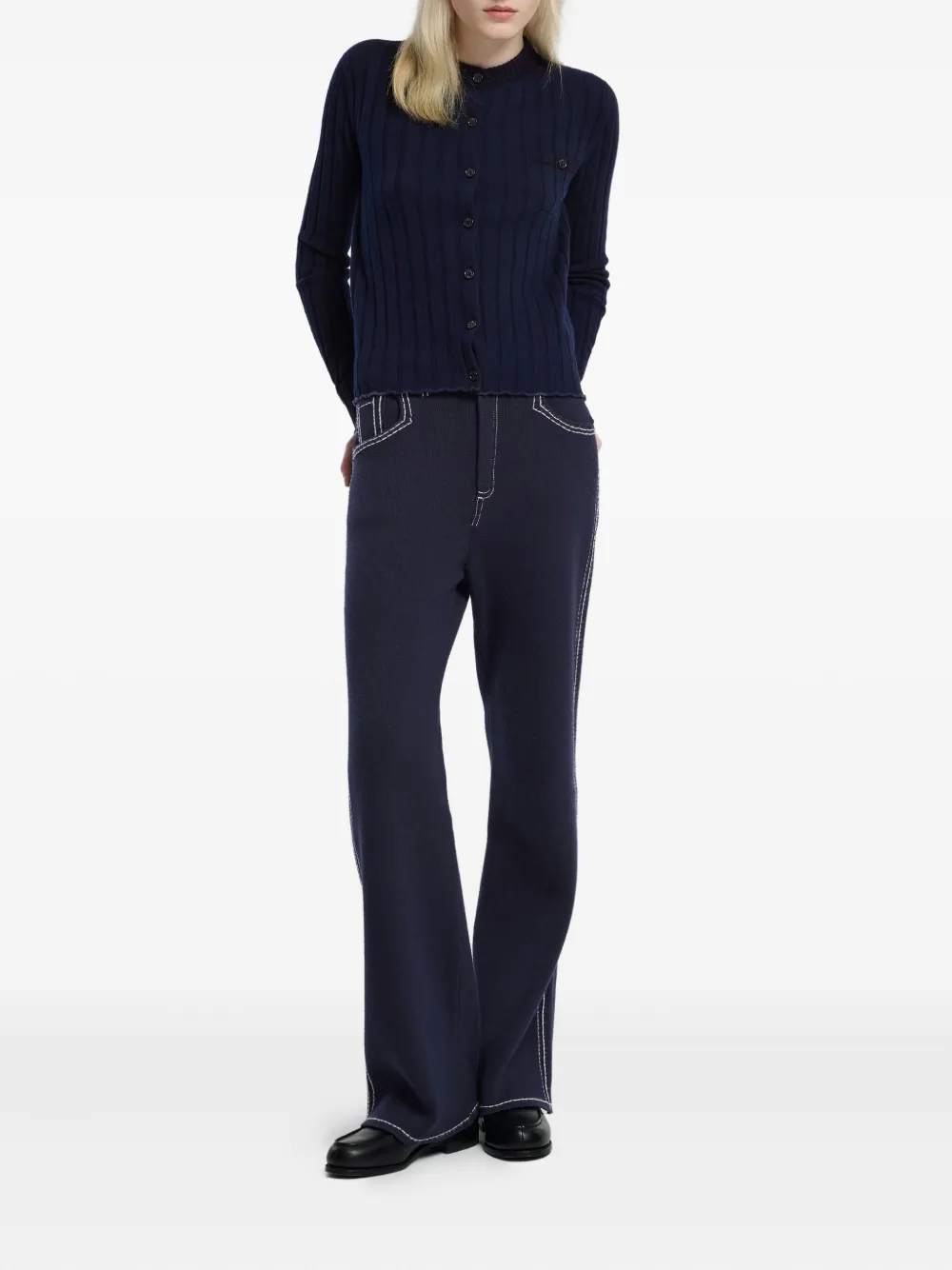 Barrie Geribbeld vest Blauw