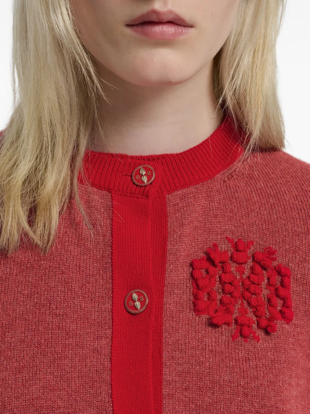 Barrie Vest met borduurwerk Rood