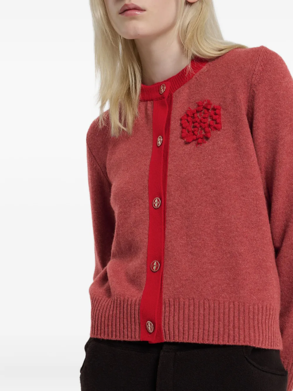 Barrie Vest met borduurwerk Rood