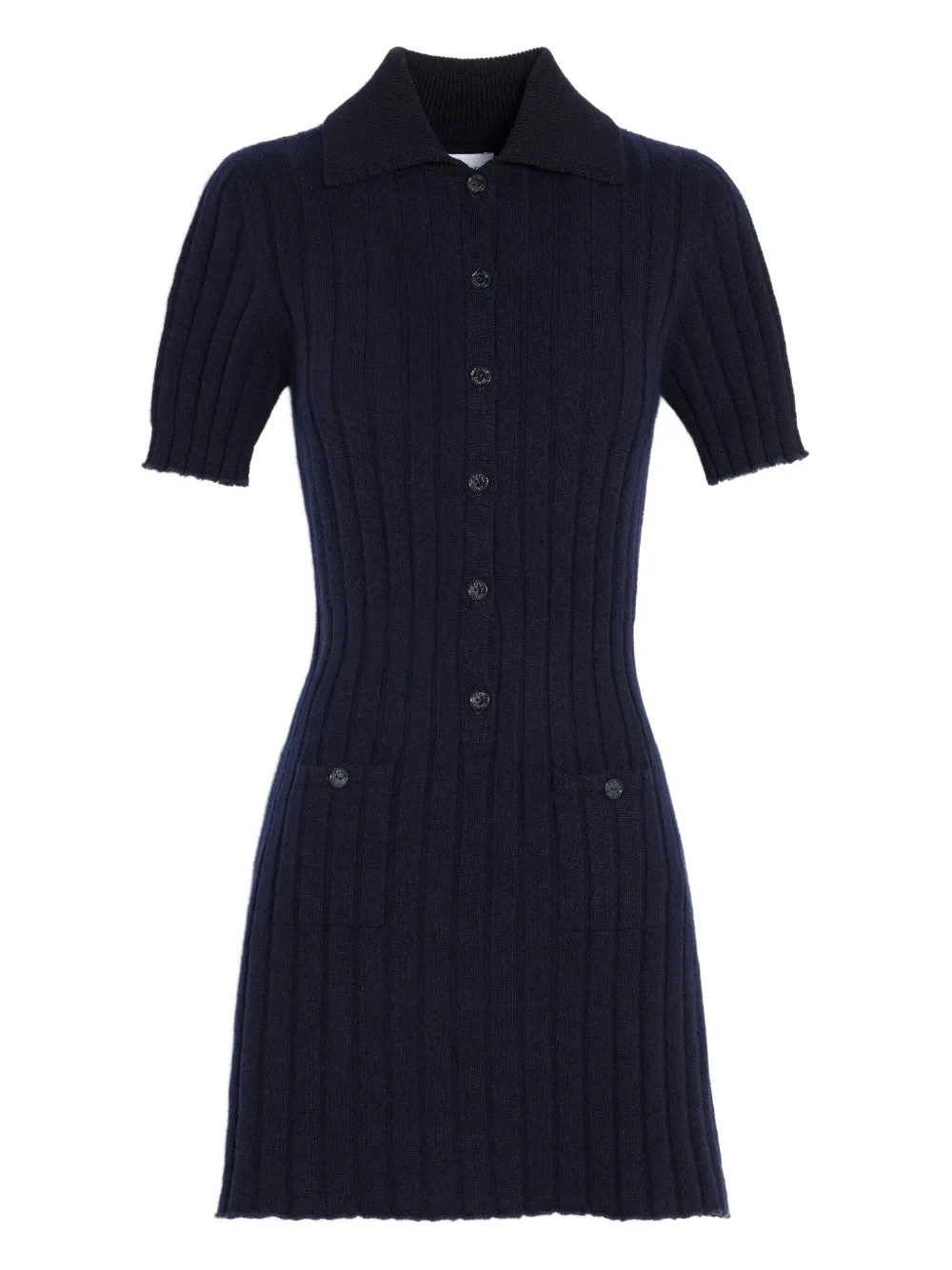 Barrie Ribbed Midi Dress In Blue