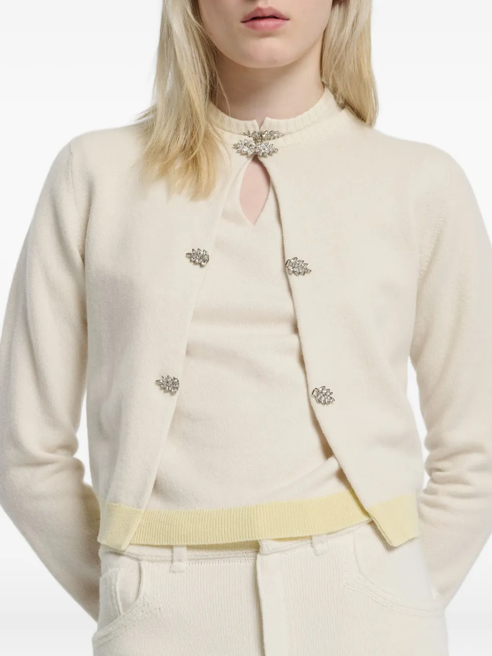 Barrie Kasjmier vest met detail Beige