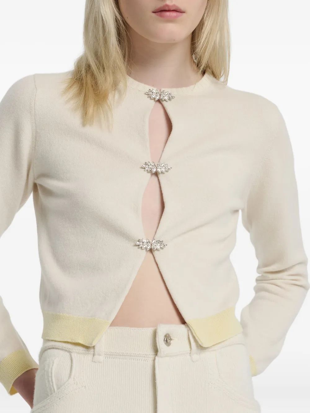 Barrie Kasjmier vest met detail Beige