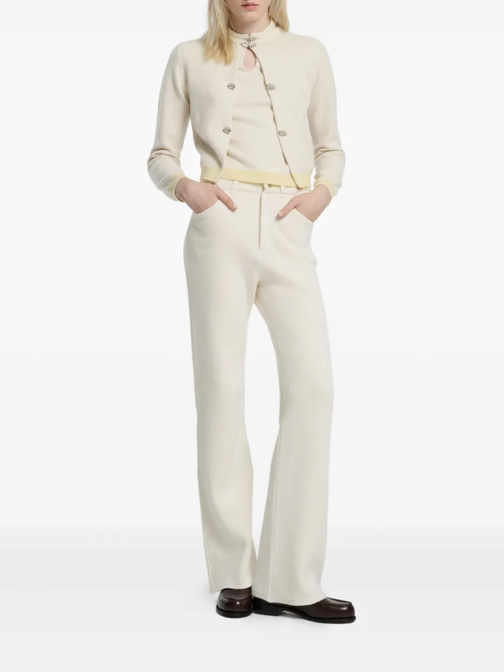 Barrie Kasjmier vest met detail Beige