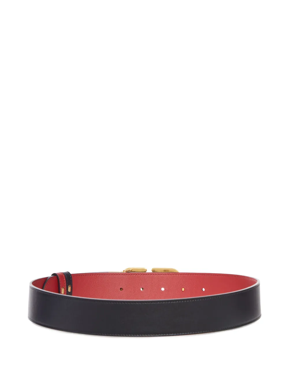 Valentino Garavani leather logo-buckle belt - Zwart