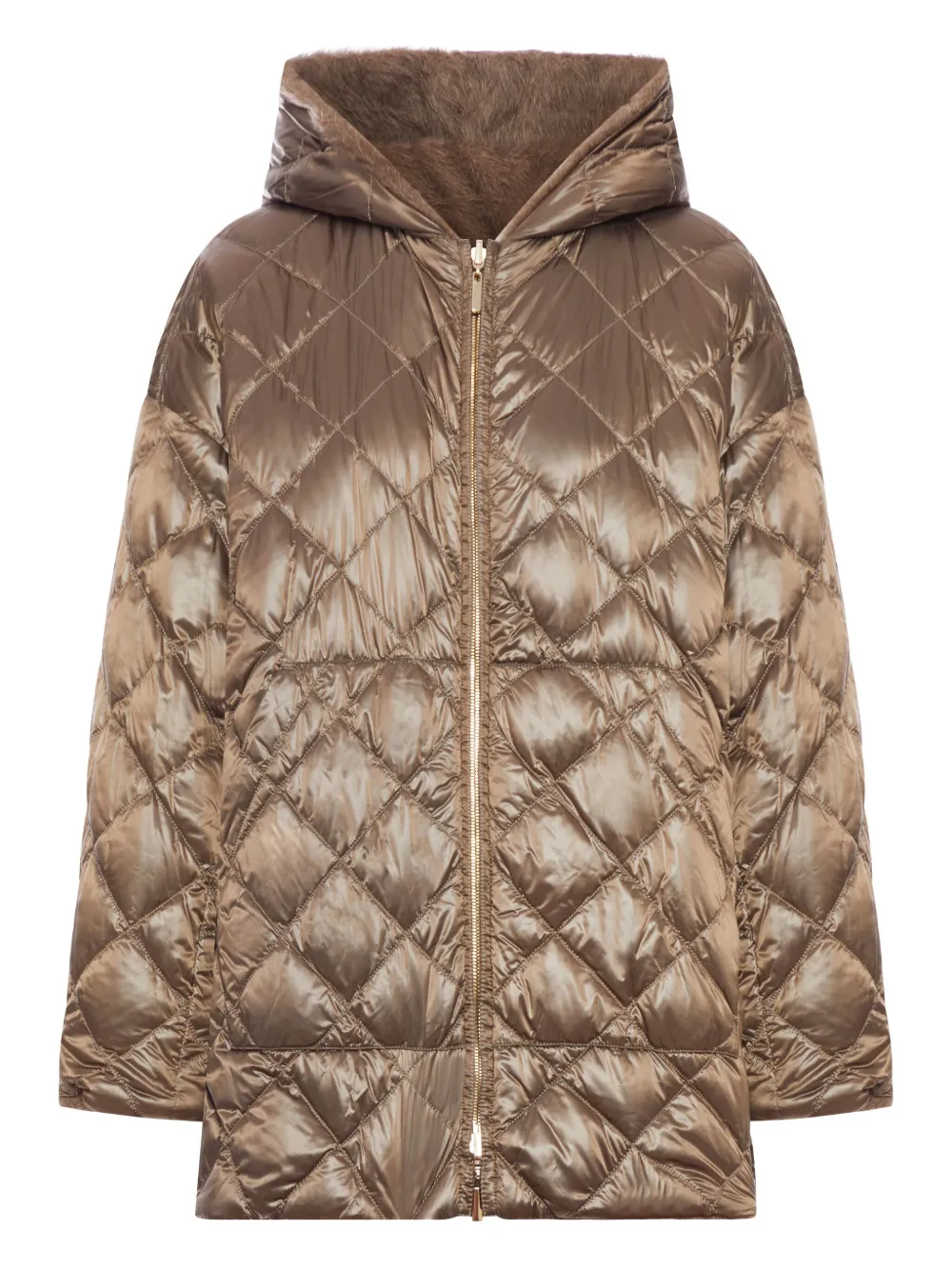 Max Mara quilted alpaca-lined hoodie jacket Bruin
