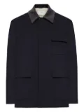 Lardini wool contrast-collar jacket - Blue
