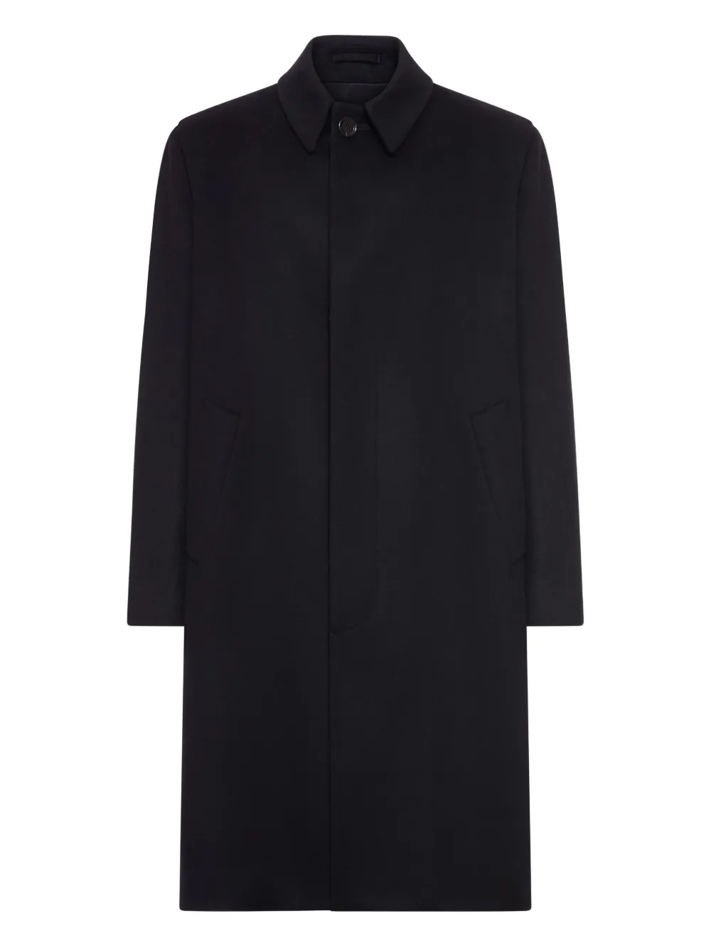Lardini Single-breasted Cashmere Overcoat In Black