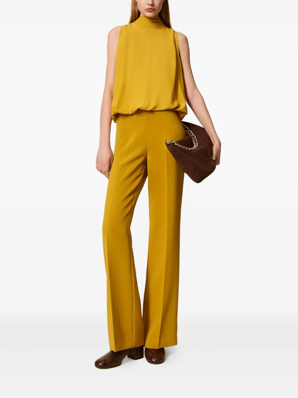 TWINSET Crêpe broek Geel