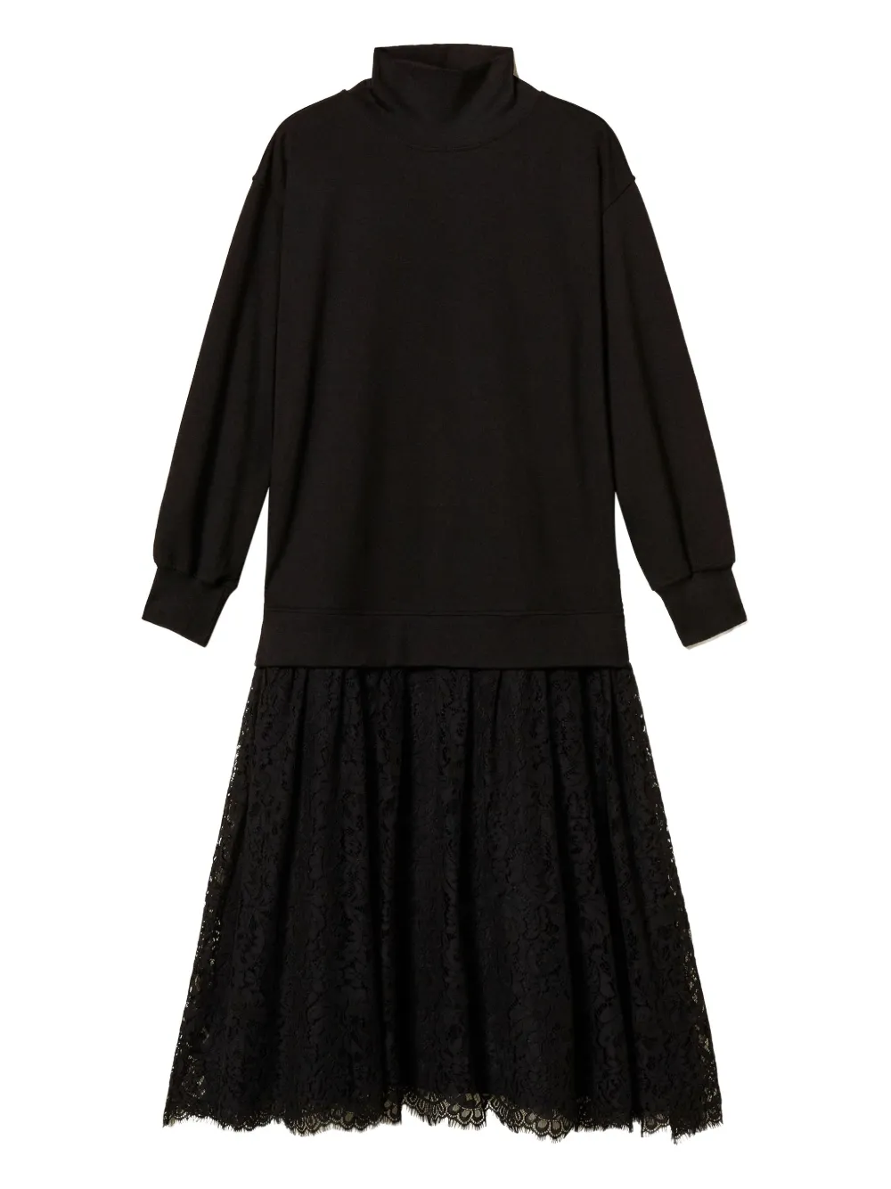 TWINSET vestido midi texturizado | negro | Image 1