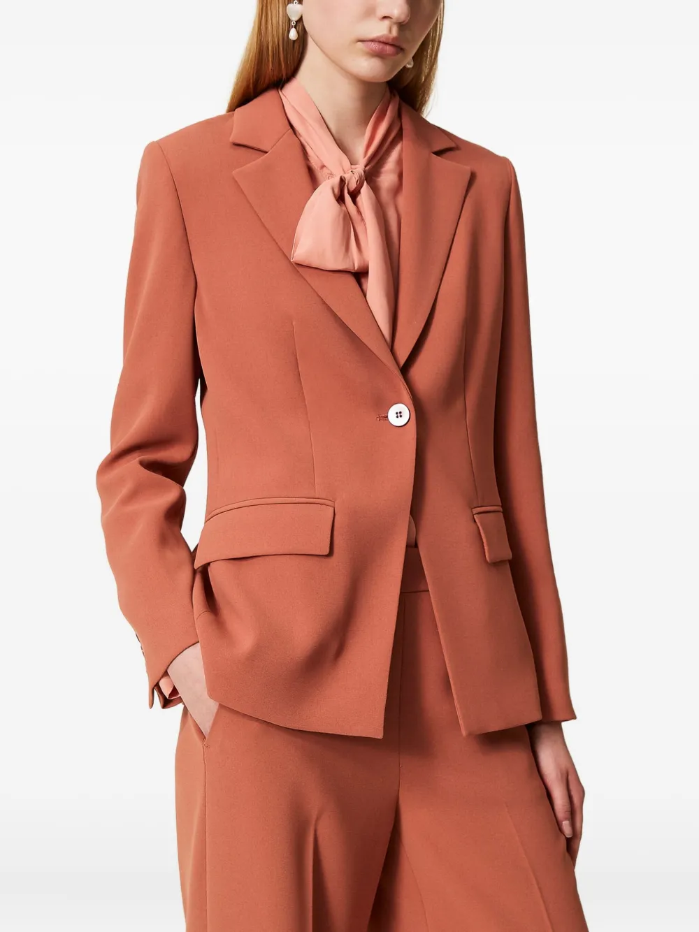 TWINSET Blazer met enkele rij knopen en split Oranje