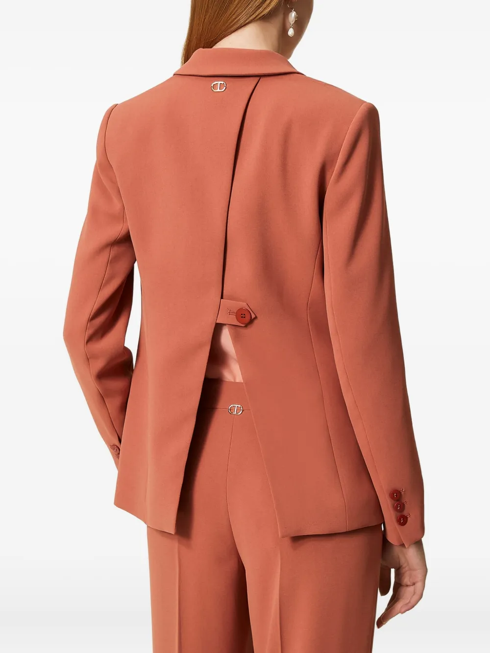 TWINSET Blazer met enkele rij knopen en split Oranje
