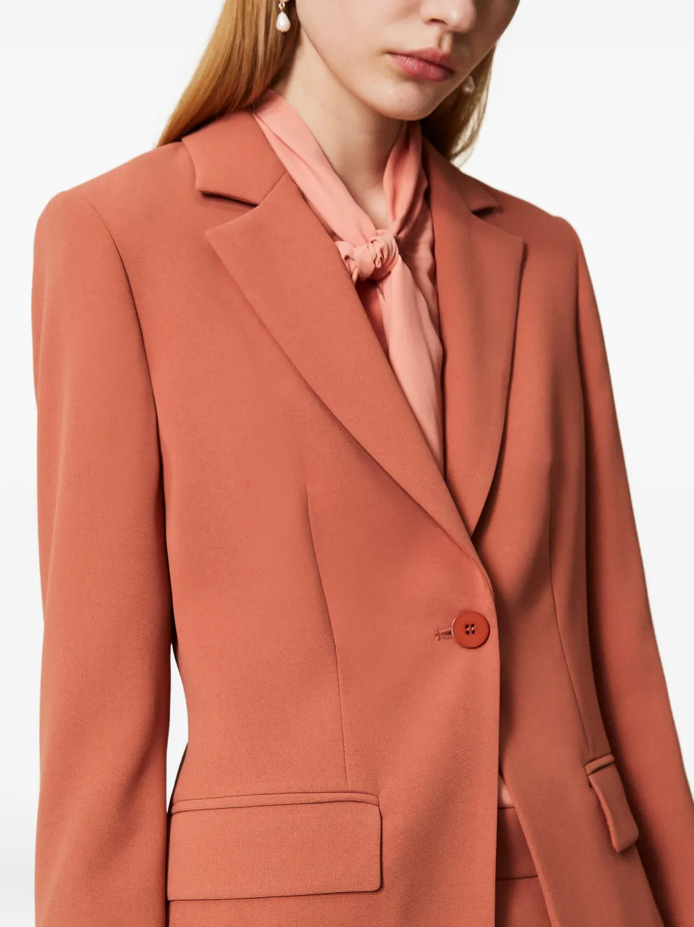 TWINSET Blazer met enkele rij knopen en split Oranje