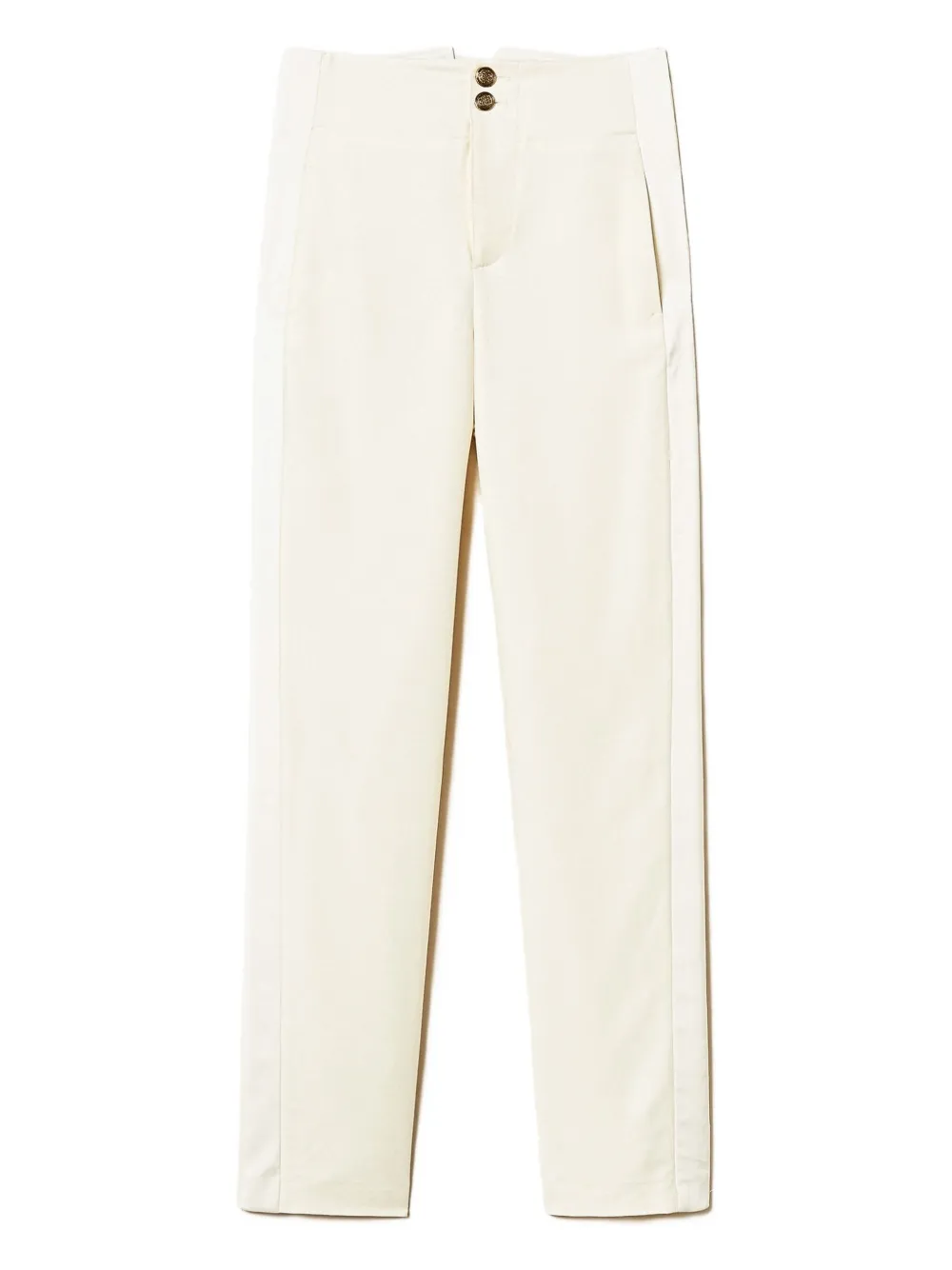 TWINSET Pantaloni con inserti in raso - Bianco