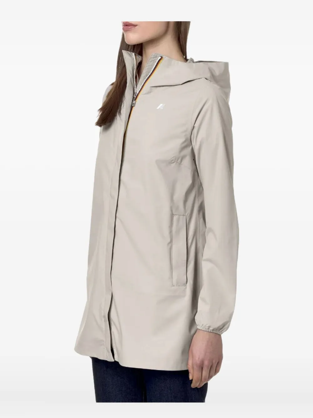 K-way Hooded Logo-print Jacket In Neutral