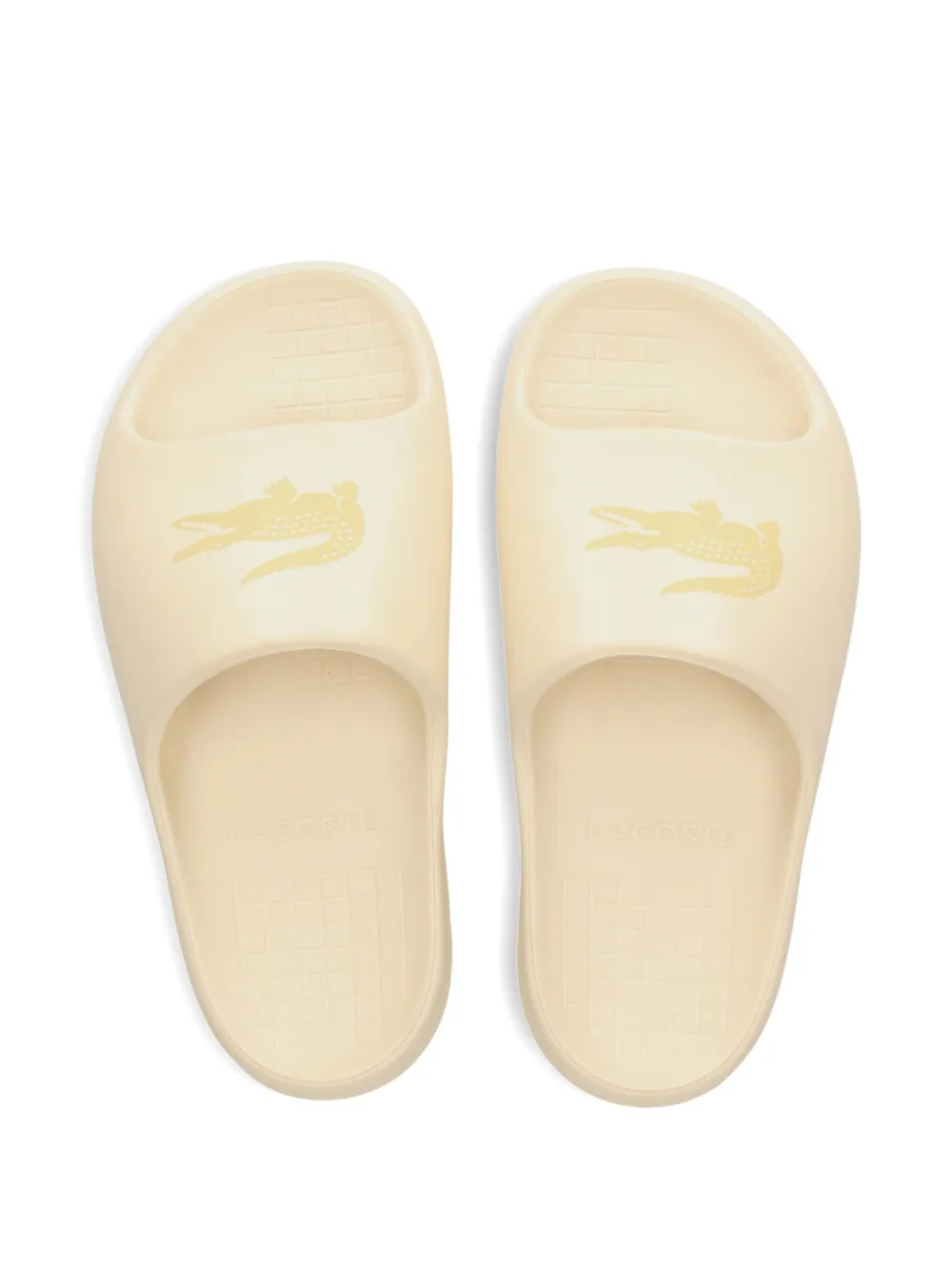 Lacoste crocodile-logo platform slides Neutrals