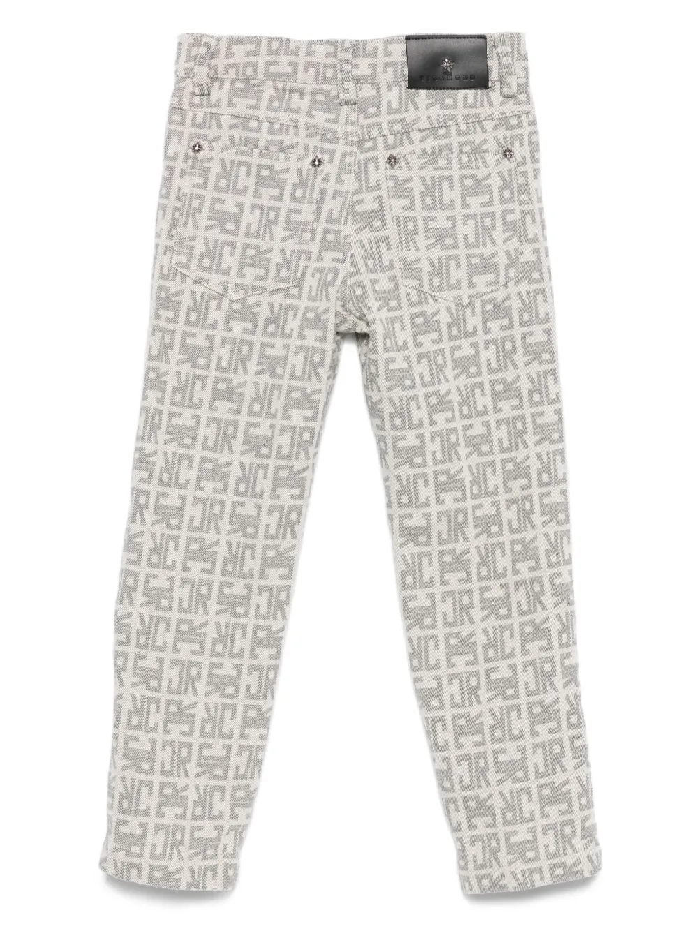 John Richmond Junior logo-print jeans Grijs