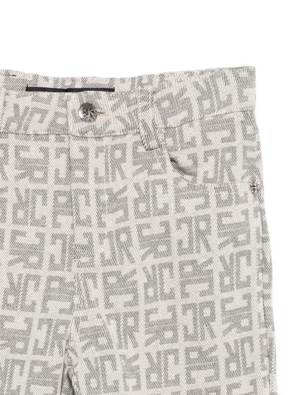 John Richmond Junior logo-print jeans Grijs