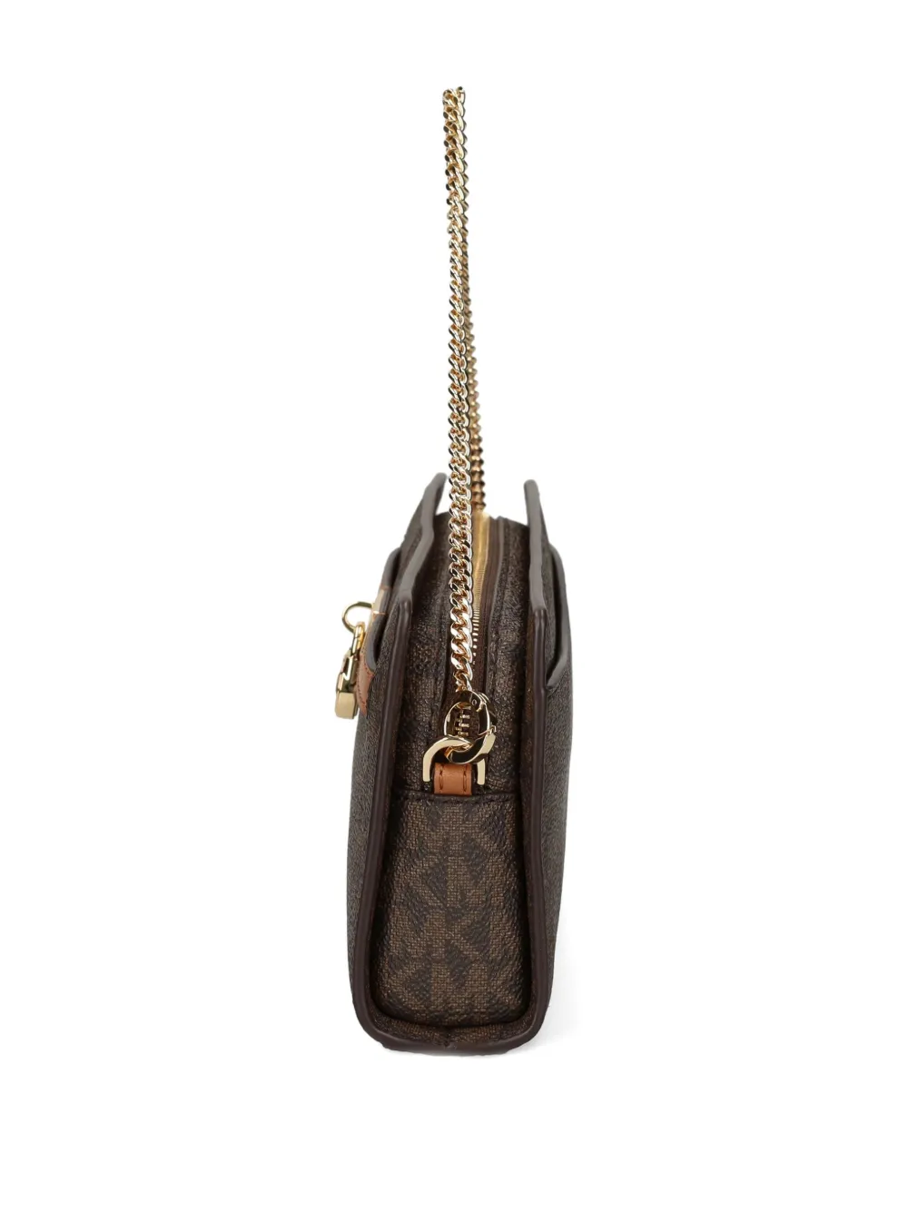 Michael Michael Kors Monogram Chain-strap Satchel In Brown