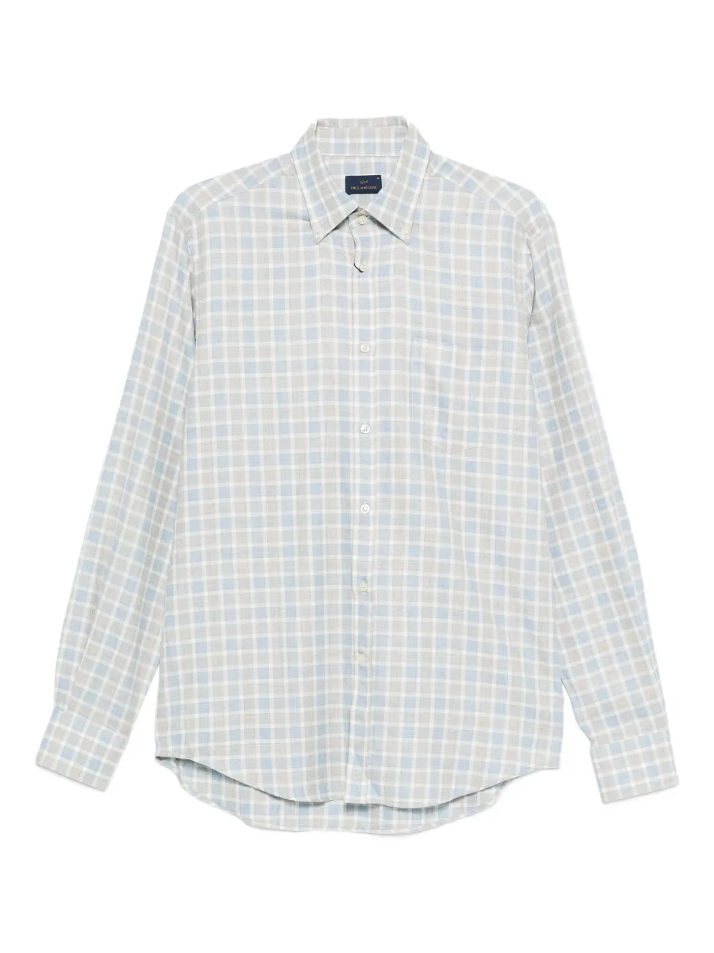 Paul & Shark Checked Long-sleeved Shirt In Blue