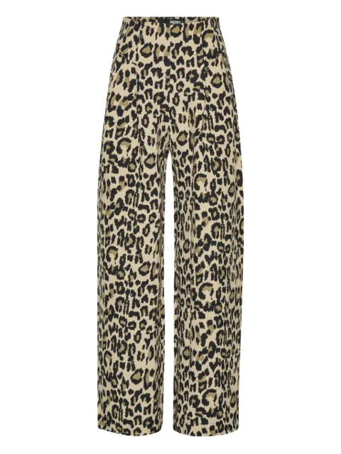 ROTATE BIRGER CHRISTENSEN pleated leopard-print trousers
