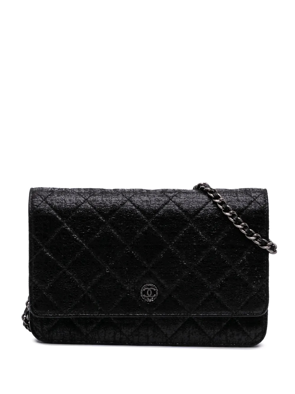 2013-2014 CC Quilted Crinkled Patent Wallet On Chain crossbody bag
