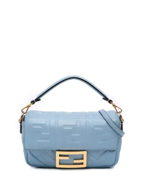 Fendi Pre-Owned 2010-2025 Mini Zucca Embossed Leather Baguette satchel
