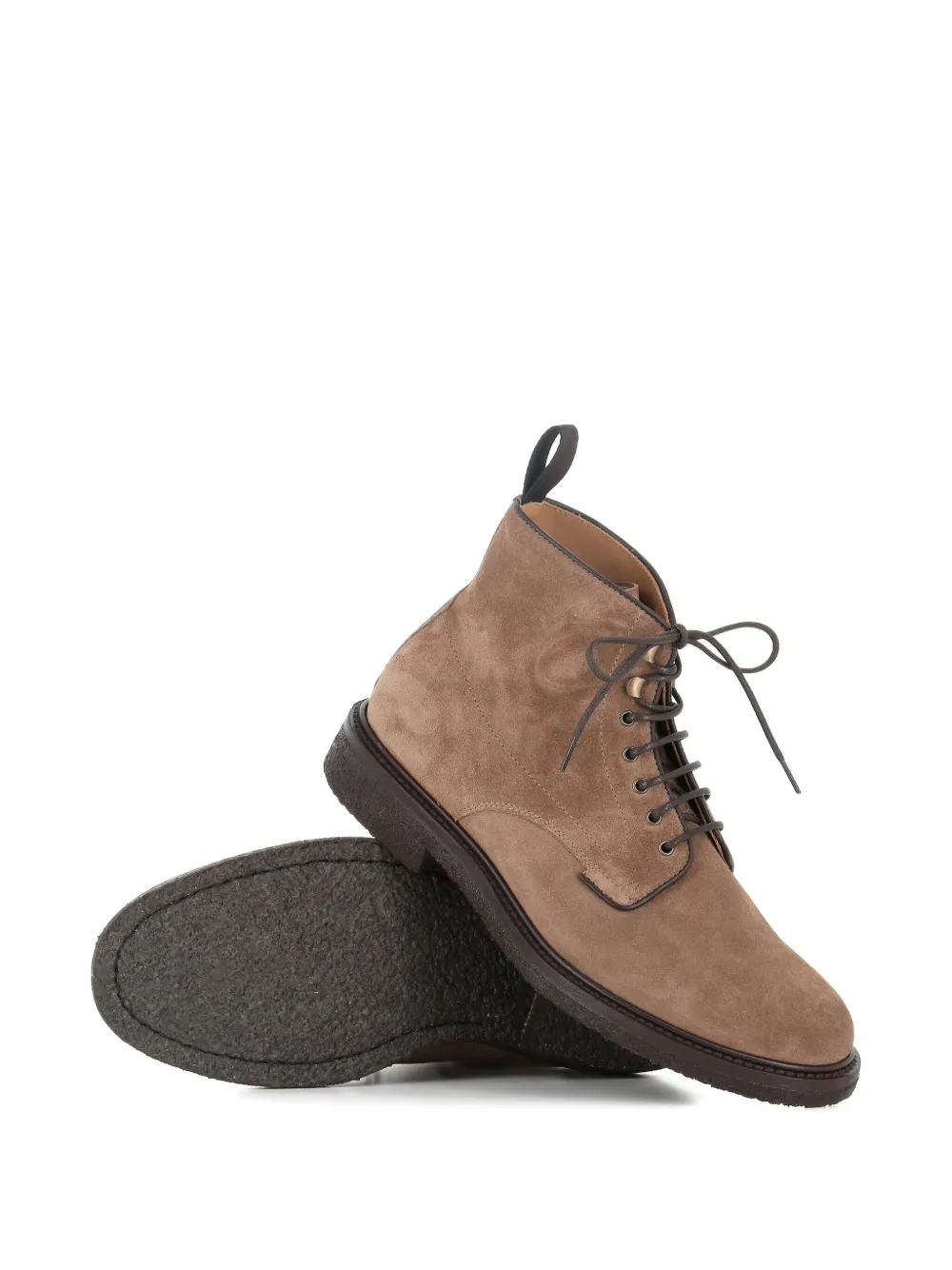 Henderson Baracco lace-up suede boots Neutrals
