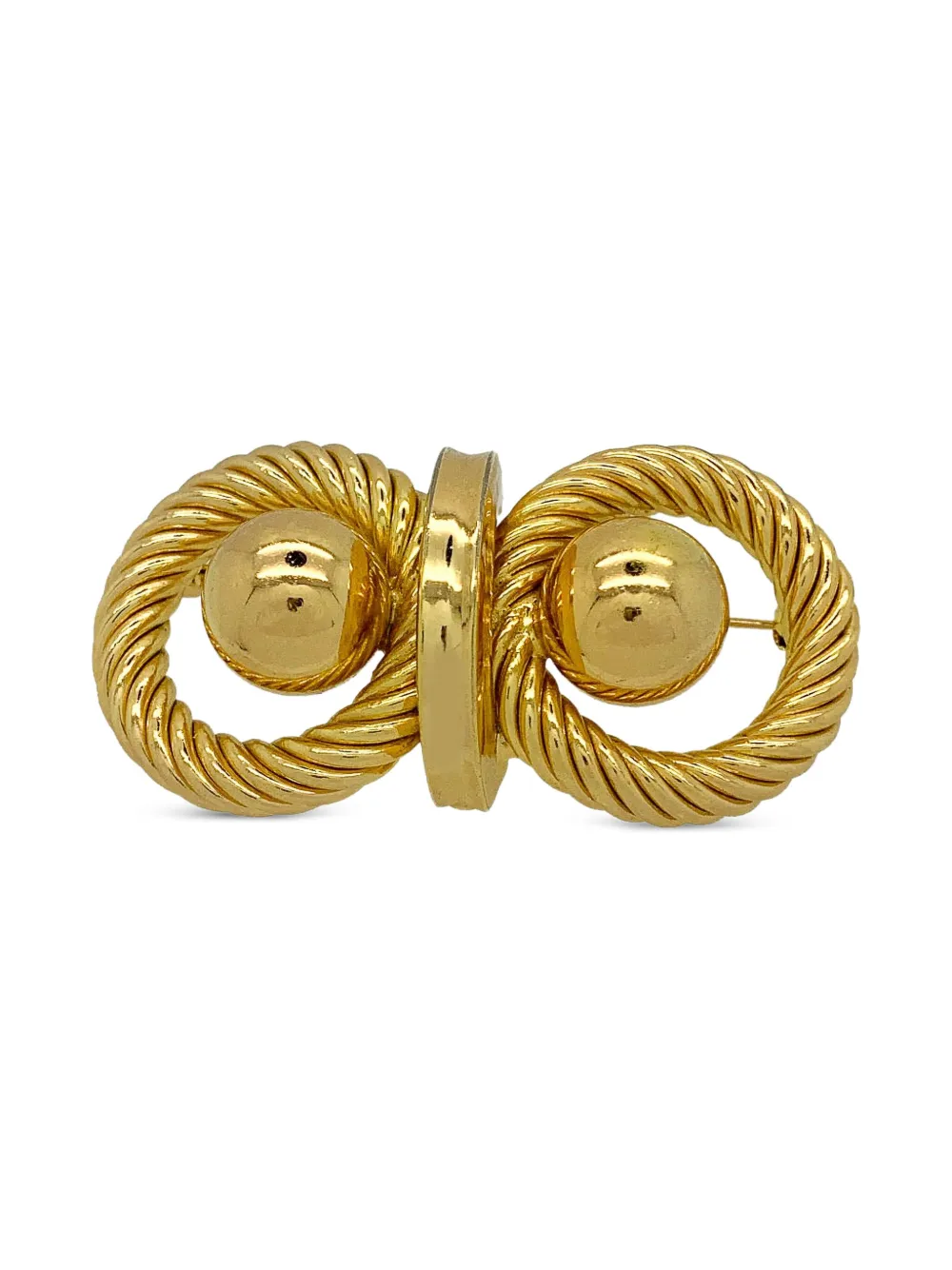 Christian Dior Pre-Owned 1970s ロープ ブローチ - ゴールドトーン Christian Dior Pre-Owned 1970s ロープ ブローチ - ゴールドトーン