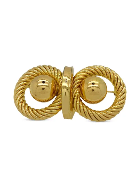Christian Dior Pre-Owned 1970s rope-design ball brooch