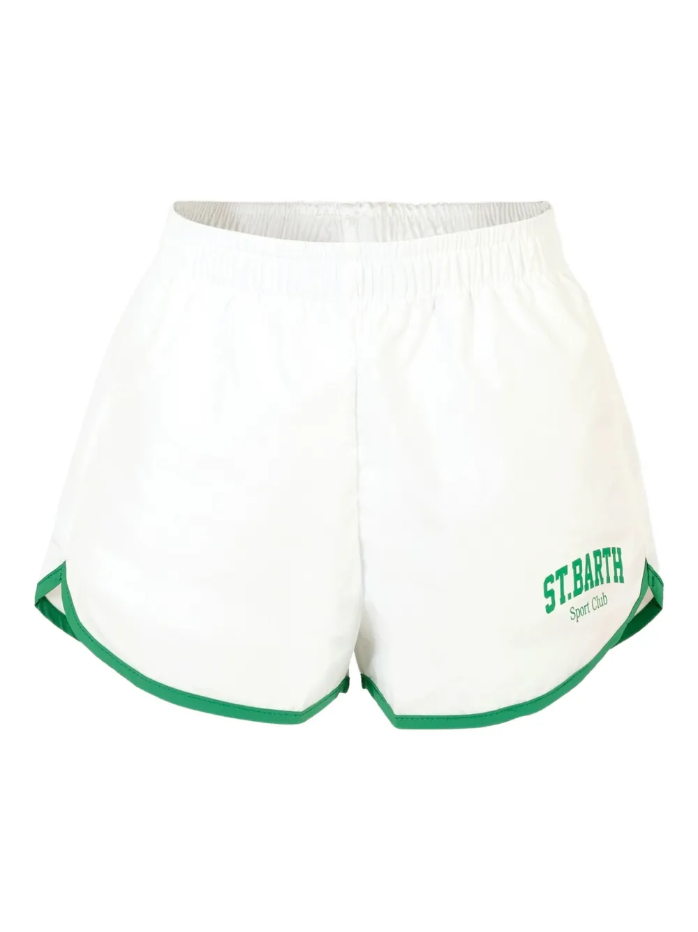 Mc2 Saint Barth Elastic-waistband Trim-detail Shorts In White