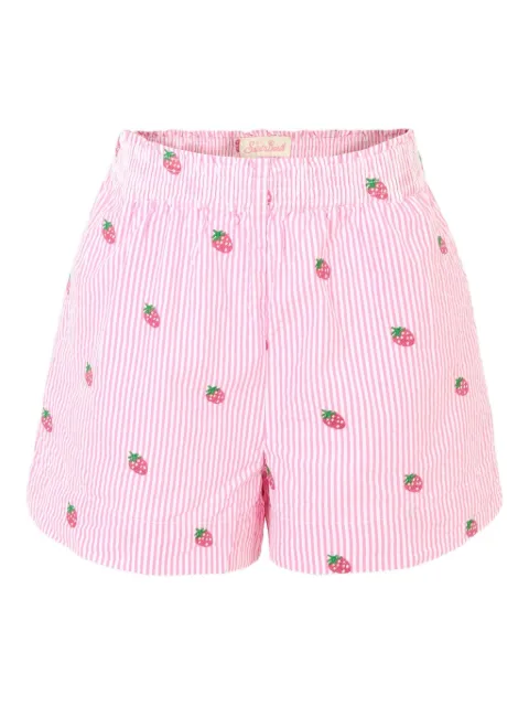 MC2 Saint Barth Kids bermudas a rayas con fresa estampada