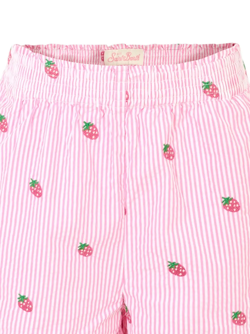 MC2 Saint Barth Kids strawberry-print striped shorts Roze
