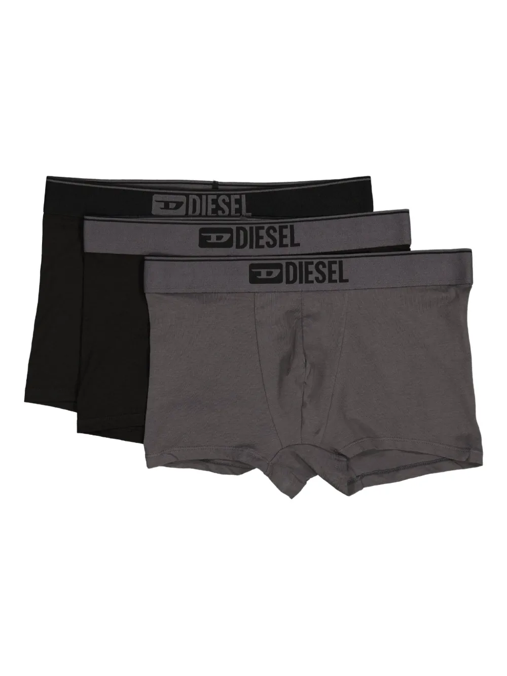 Diesel Drie boxershorts met logodetail Grijs