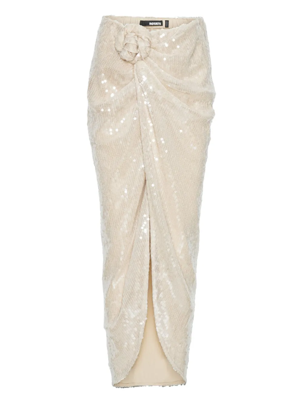 ROTATE BIRGER CHRISTENSEN flower-detail sequin-embellished maxi skirt | Neutrals | Image 1