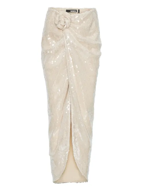 ROTATE BIRGER CHRISTENSEN flower-detail sequin-embellished maxi skirt
