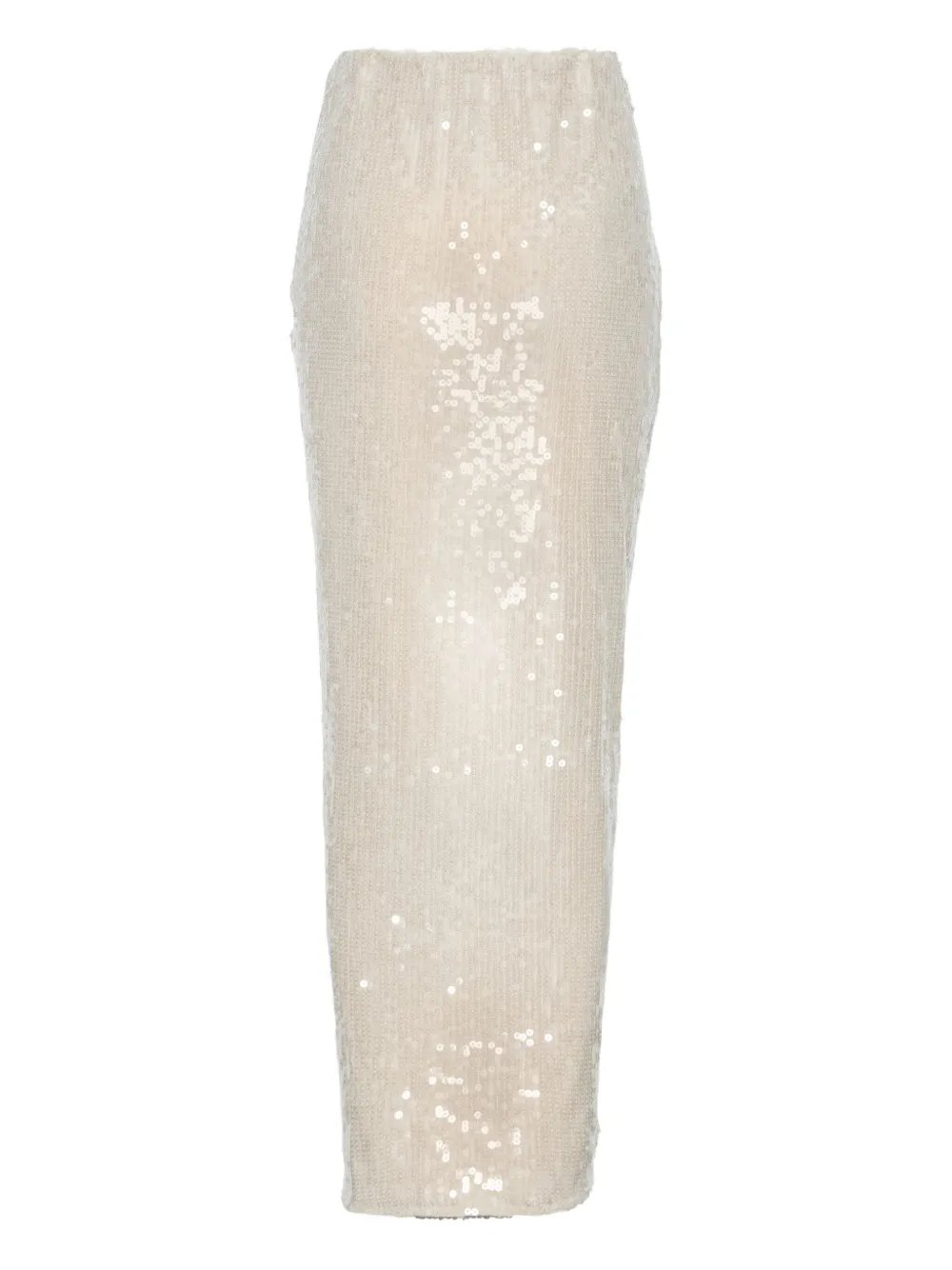 Rotate Birger Christensen Flower-detail Sequin-embellished Maxi Skirt In Neutral