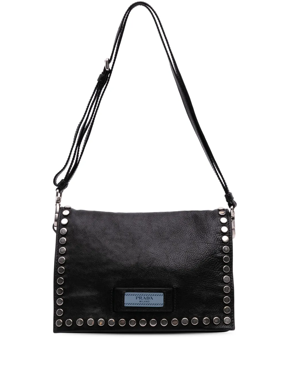 2010-2025 Glace Calfskin Studded Etiquette Flap shoulder bag