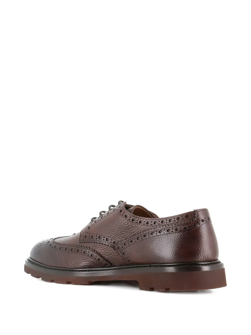 Henderson Baracco brogue-detail leather derby shoes Brown