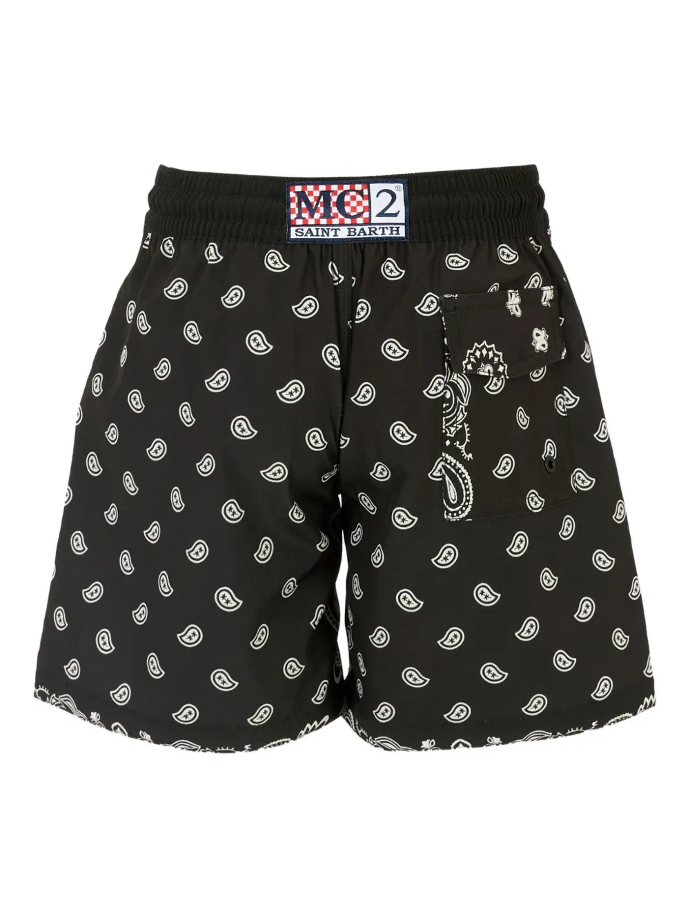 MC2 Saint Barth Kids Zwembroek met paisley-print en trekkoord Zwart