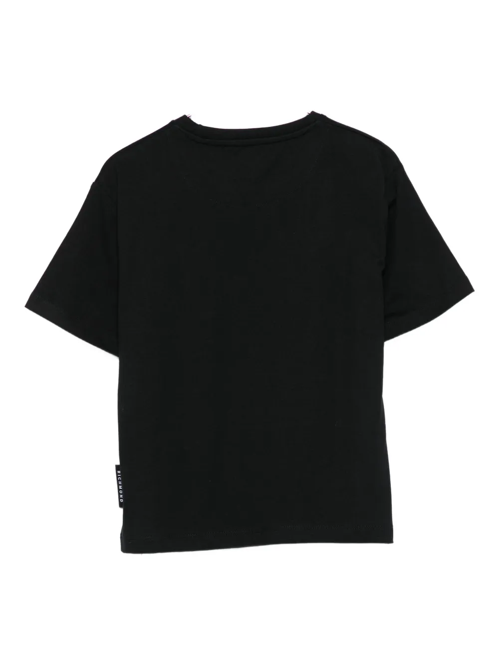 John Richmond Junior velvet-logo T-shirt Zwart