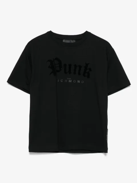 John Richmond Junior velvet-logo T-shirt