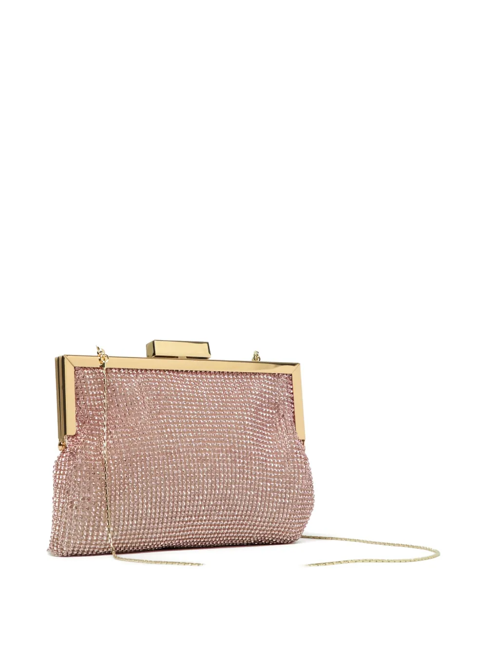 Twenty Four Haitch Crystal-embellished Chain-strap Clutch Bag In Pink