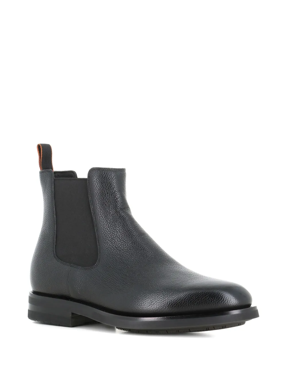 Santoni elastic-panel leather boots Black