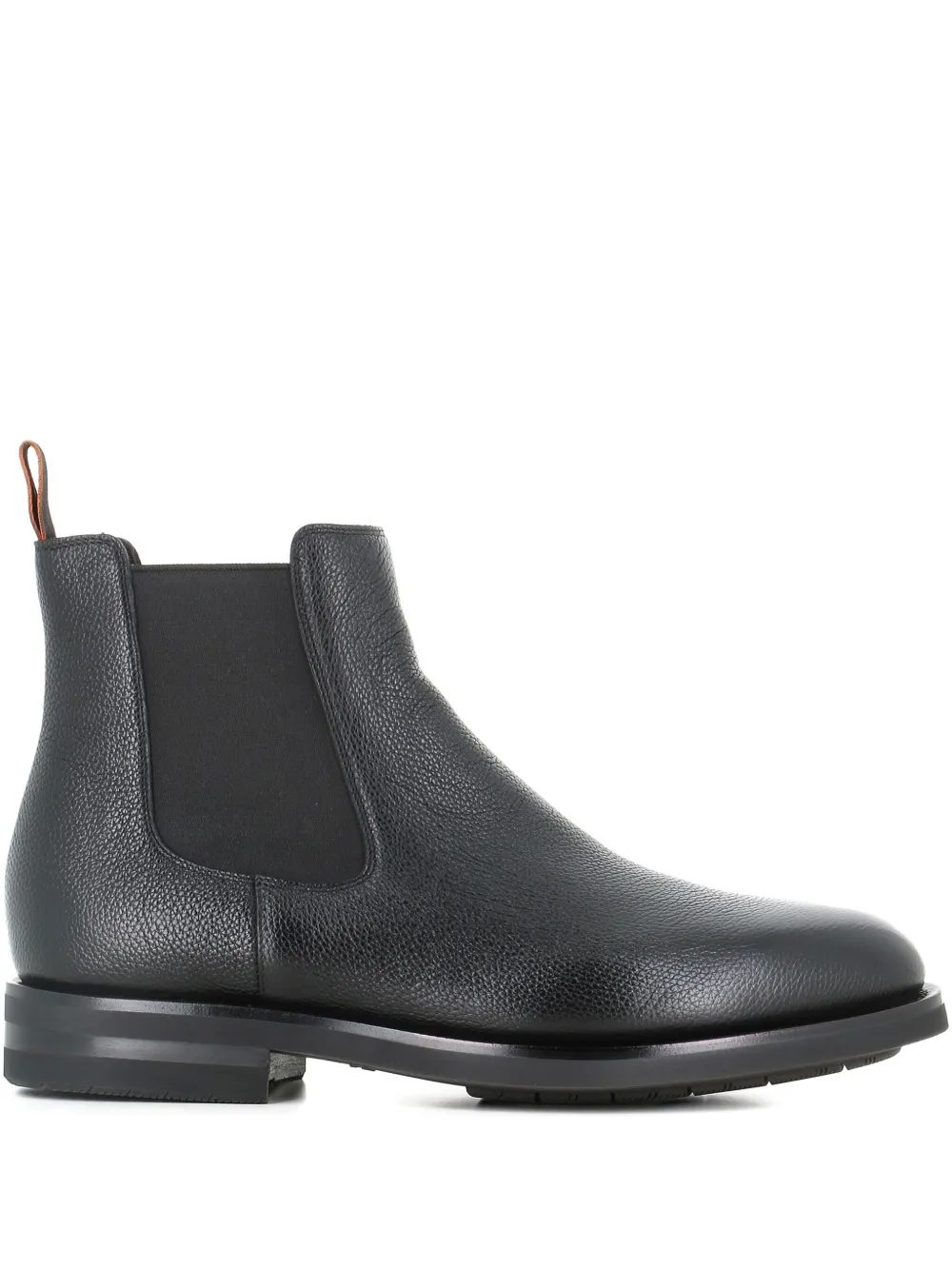 Santoni elastic-panel leather boots Black
