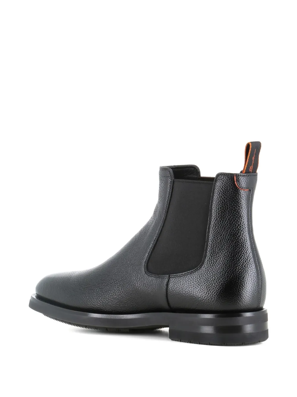 Santoni elastic-panel leather boots Black