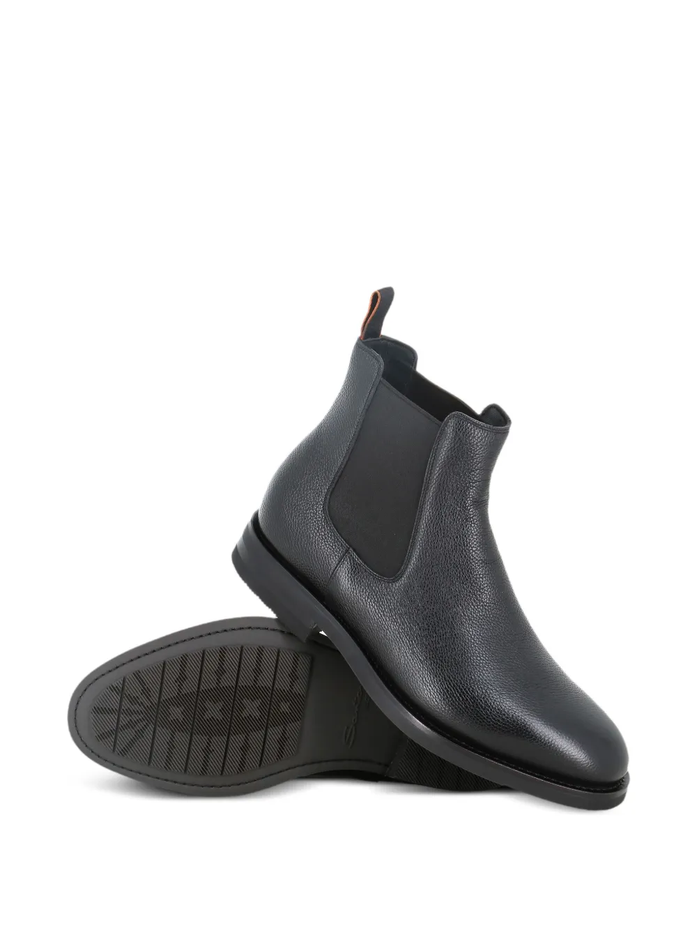 Santoni elastic-panel leather boots Black