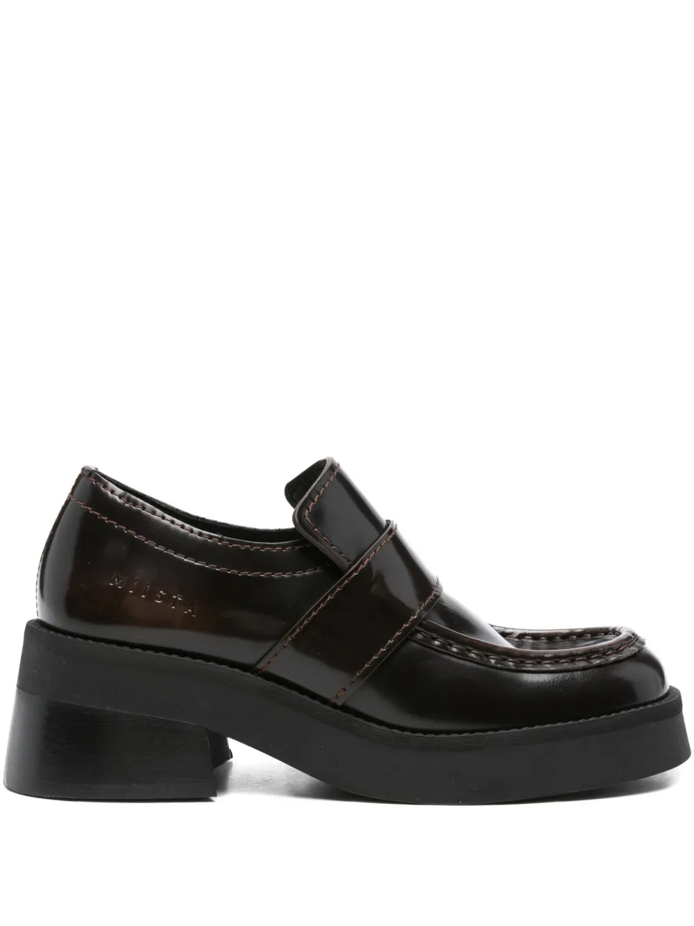 Miista Lib leather platform loafers Brown