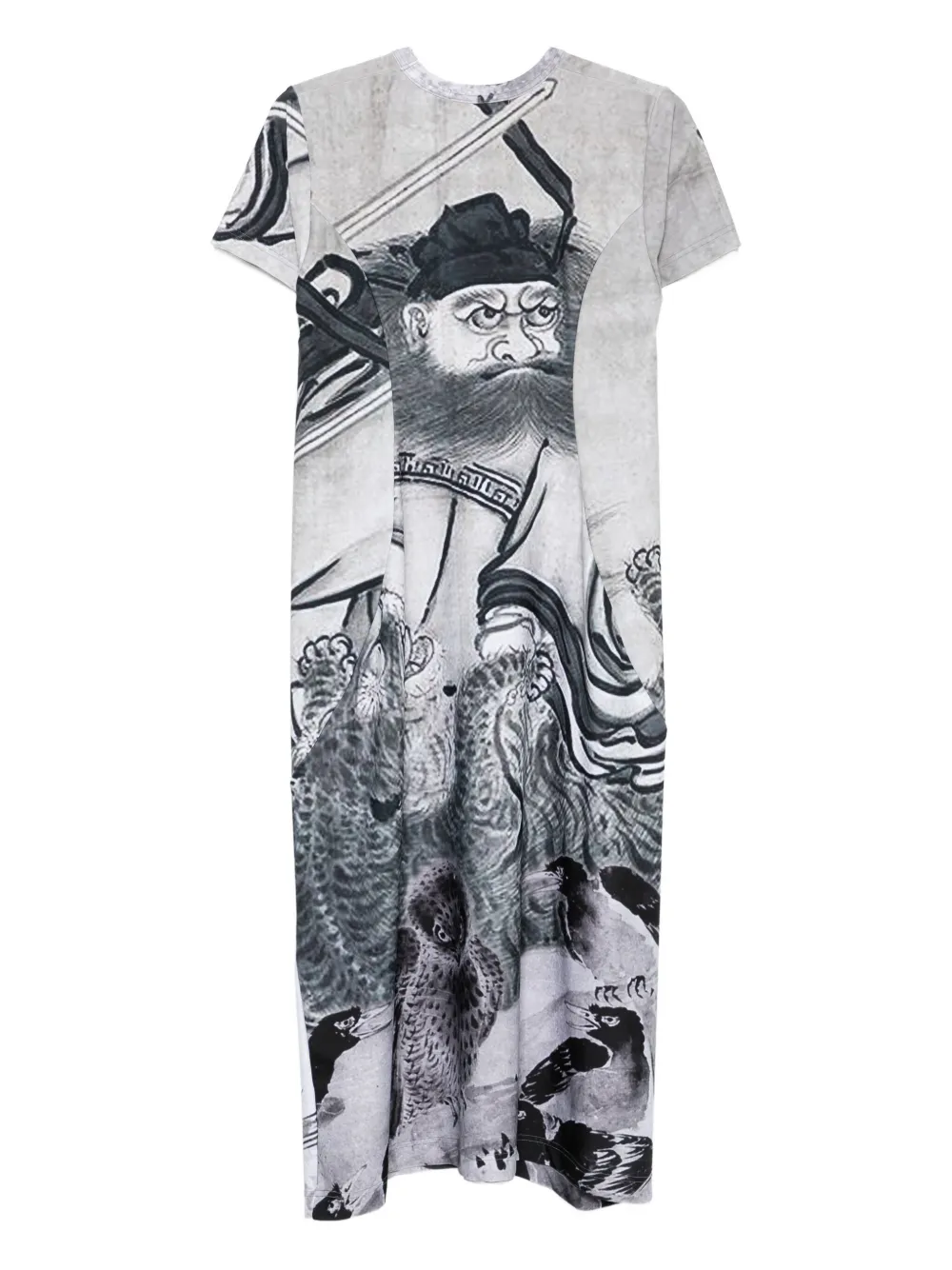 Comme Des Garçons Pre-Owned 2010s jurk met korte mouwen en grafische print - Grijs