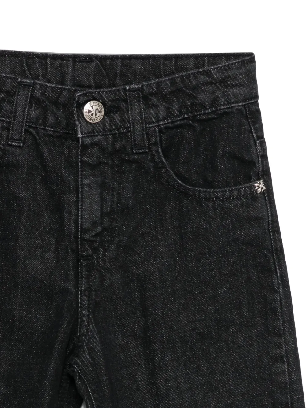 John Richmond Junior logo-plaque jeans Zwart